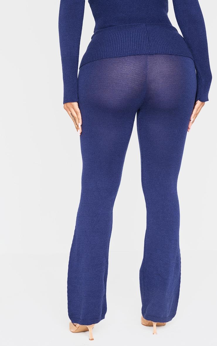 Shape Navy Knitted Flare Pants Product Image