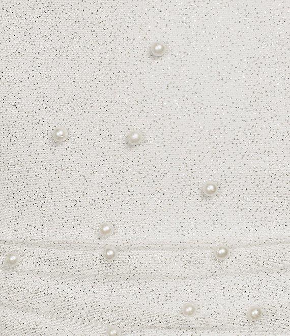 Pear Culture Glitter Pearl Beaded Halter Neck Shirred Dress Product Image