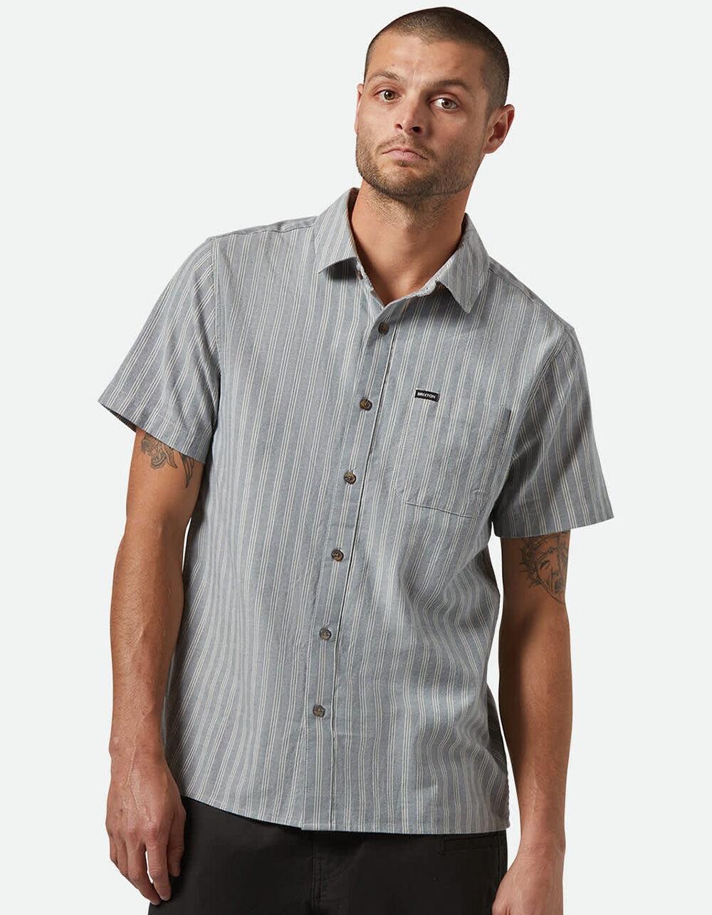 BRIXTON Cru Oxford Mens Stripe Button Up Shirt - OXFORD Product Image