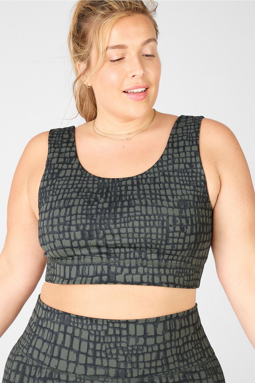 Fabletics Harlow Reversible Medium Impact Sports Bra Womens green plus Size 4X Product Image