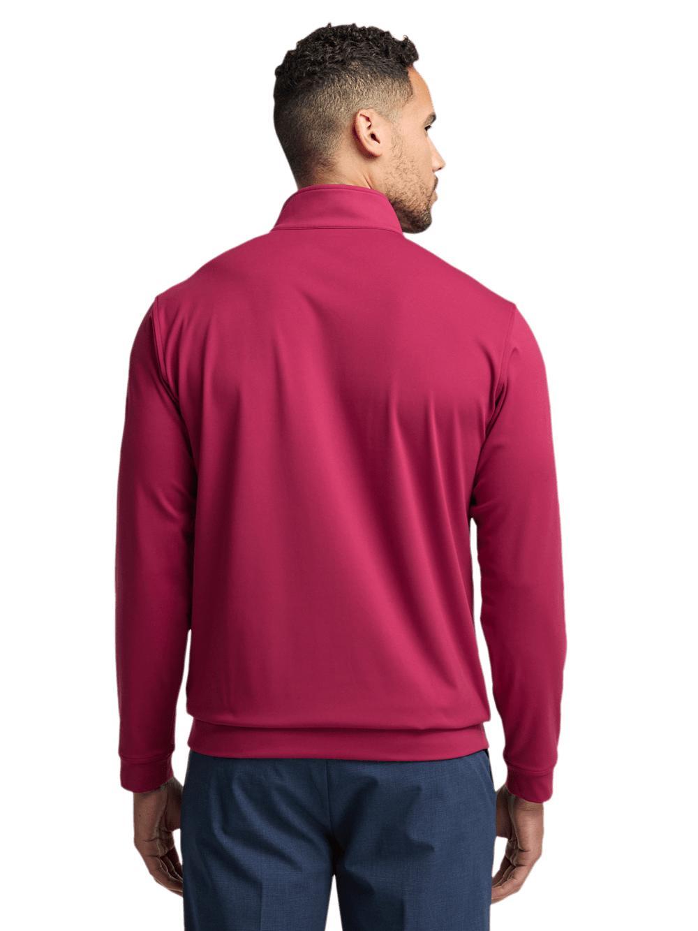 Performance Blend Quarter Zip Mock Neck - Burgundy Product Image