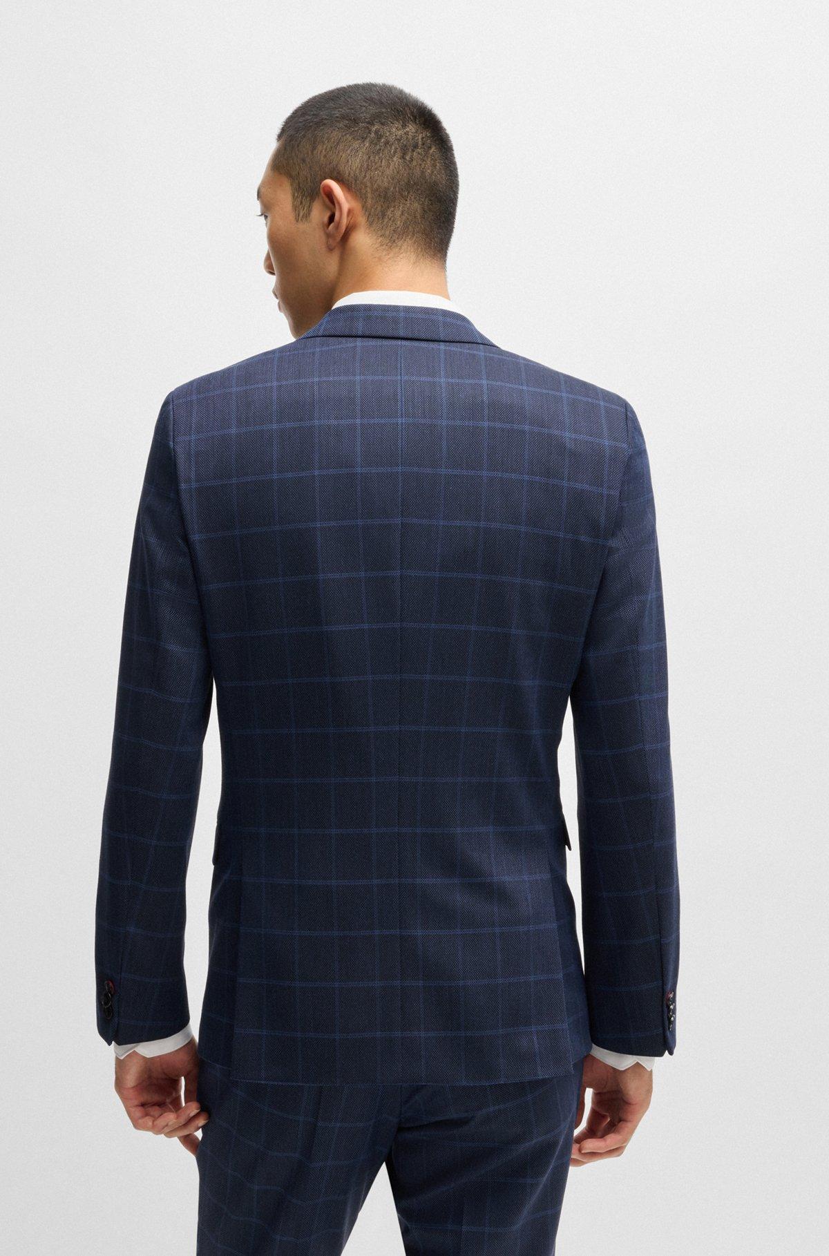 Extra-slim-fit suit in checked performance-stretch cloth Product Image