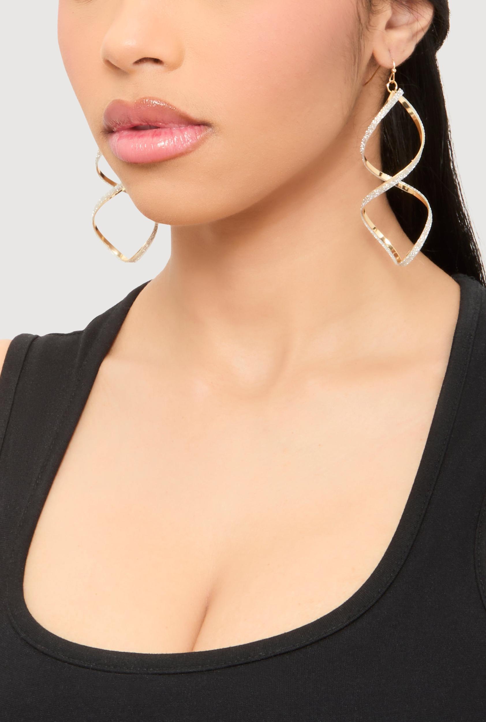 Cubic Zirconia Y Necklace and Drop Earrings Female Product Image