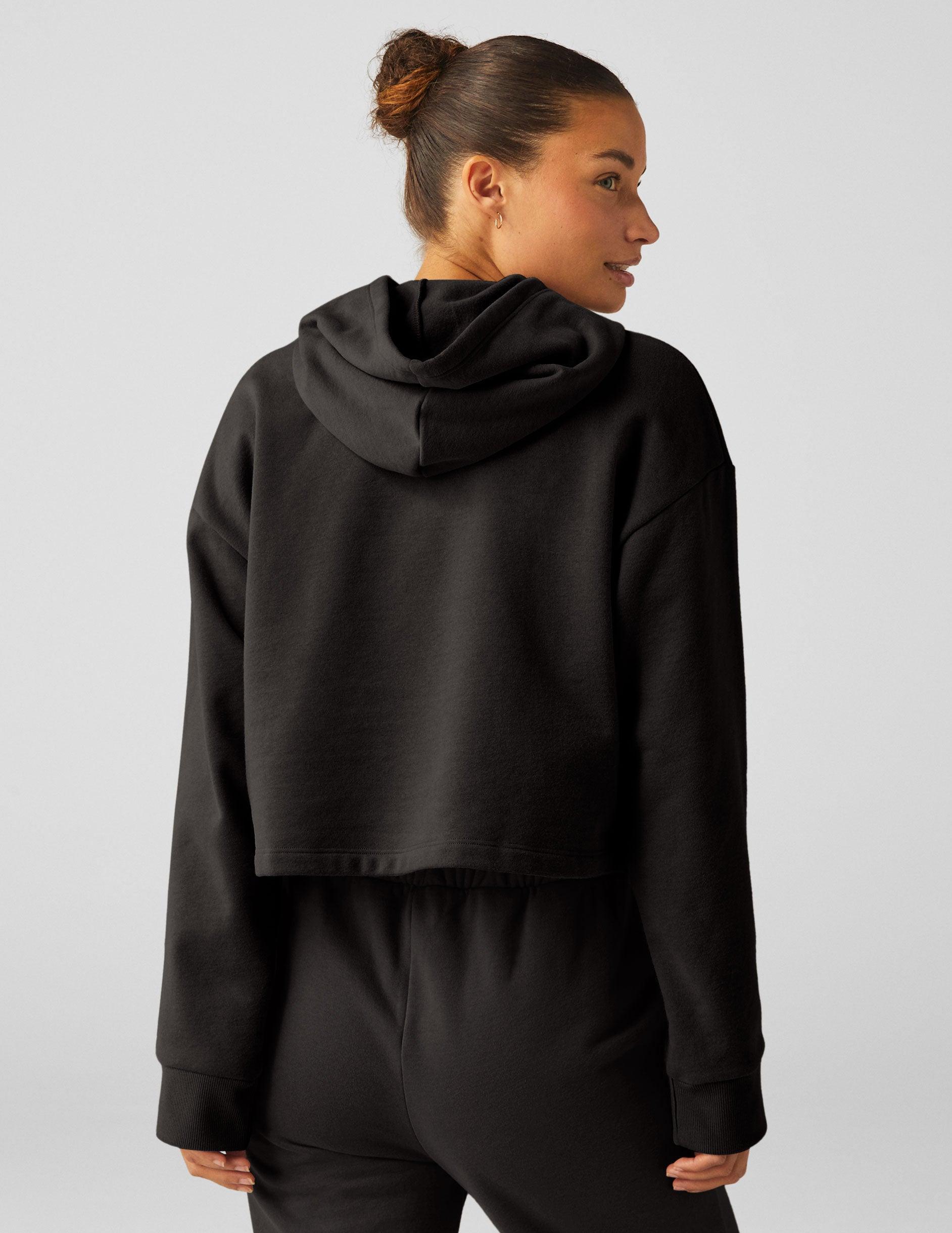 LuxeFleece Happiness Cropped Hoodie Product Image