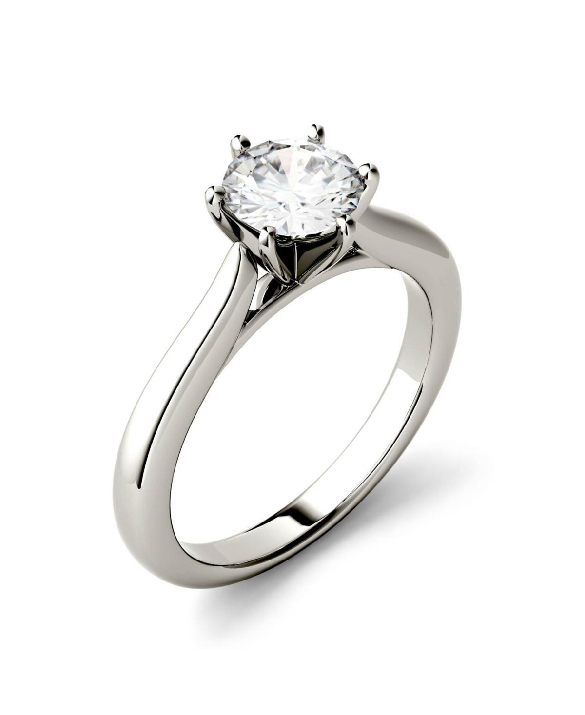 14K Gold 1 Carat T.W. Lab-Created Moissanite 6-Prong Solitaire Ring, Womens Yellow Product Image