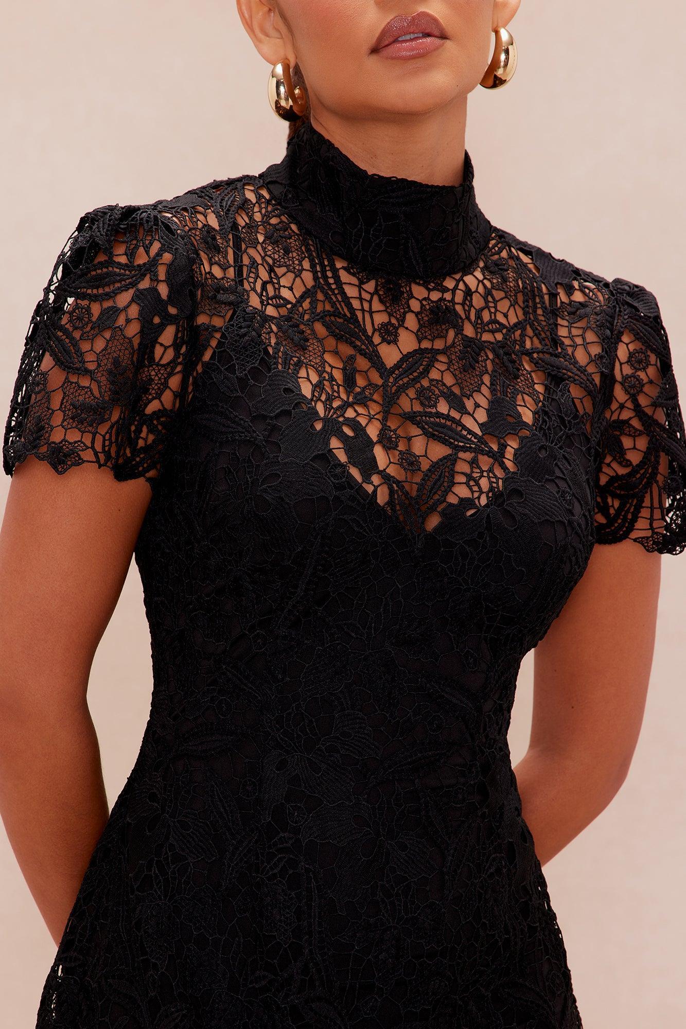 Lia Lace Mini Dress - Black Product Image