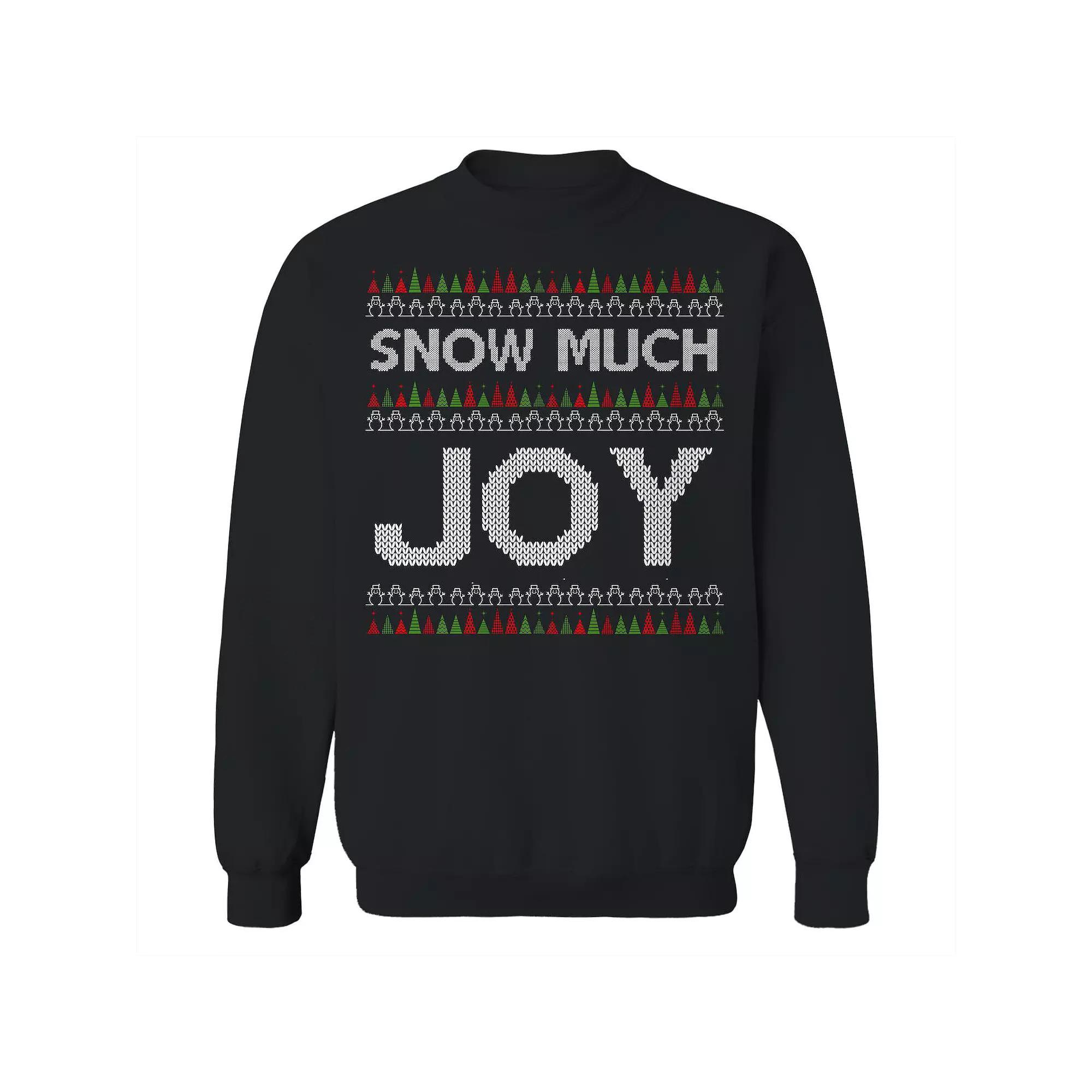 Men's Snow Much Joy Christmas Sweater Graphic Sweatshirt, Size: XL, Black Product Image