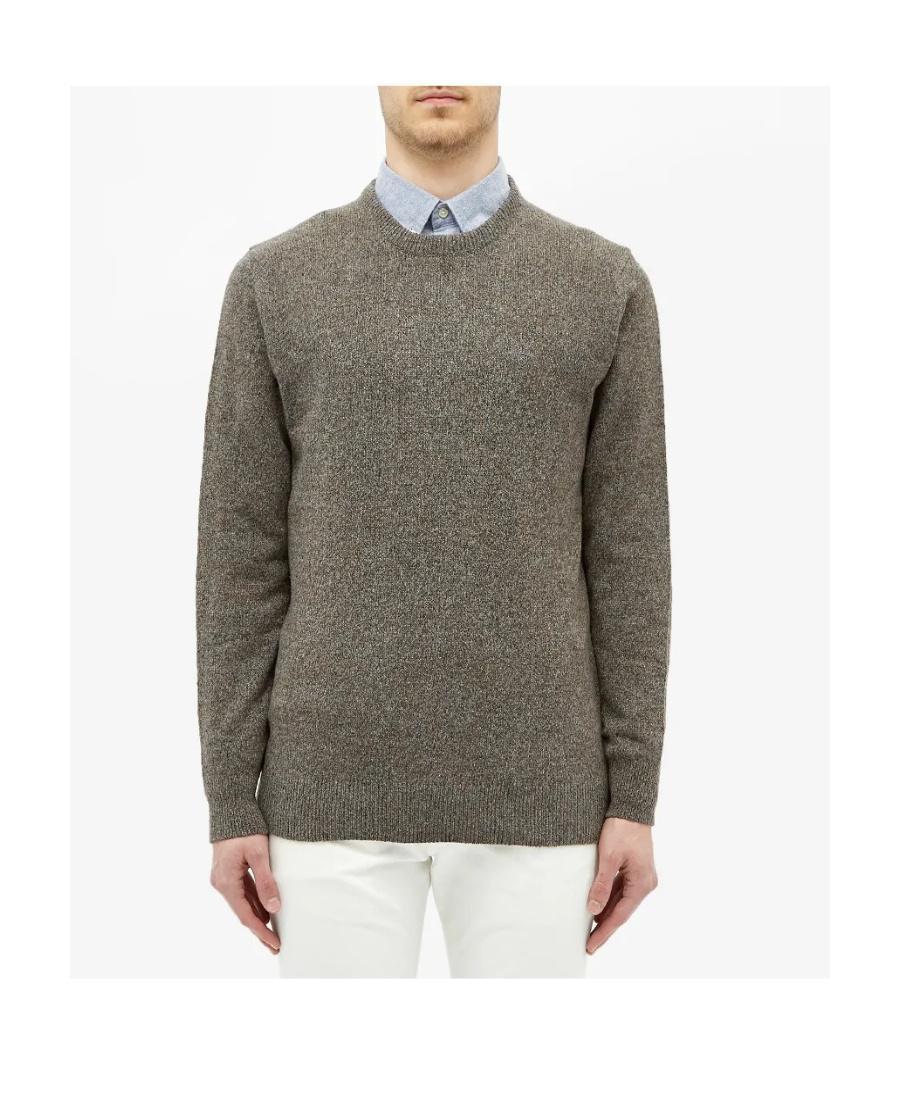 BARBOUR Mélange-effect Crew-neck Jumper In Gray Product Image