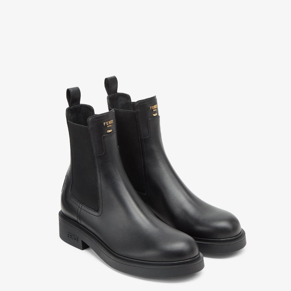 Fendi FiloBlack leather biker boots Product Image