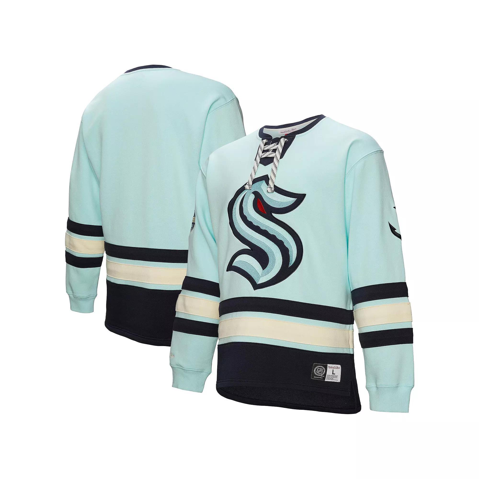 Men's Light Blue Seattle Kraken Heritage Lace-Up Pullover Sweatshirt, Size: 2XL, Krk Light Product Image
