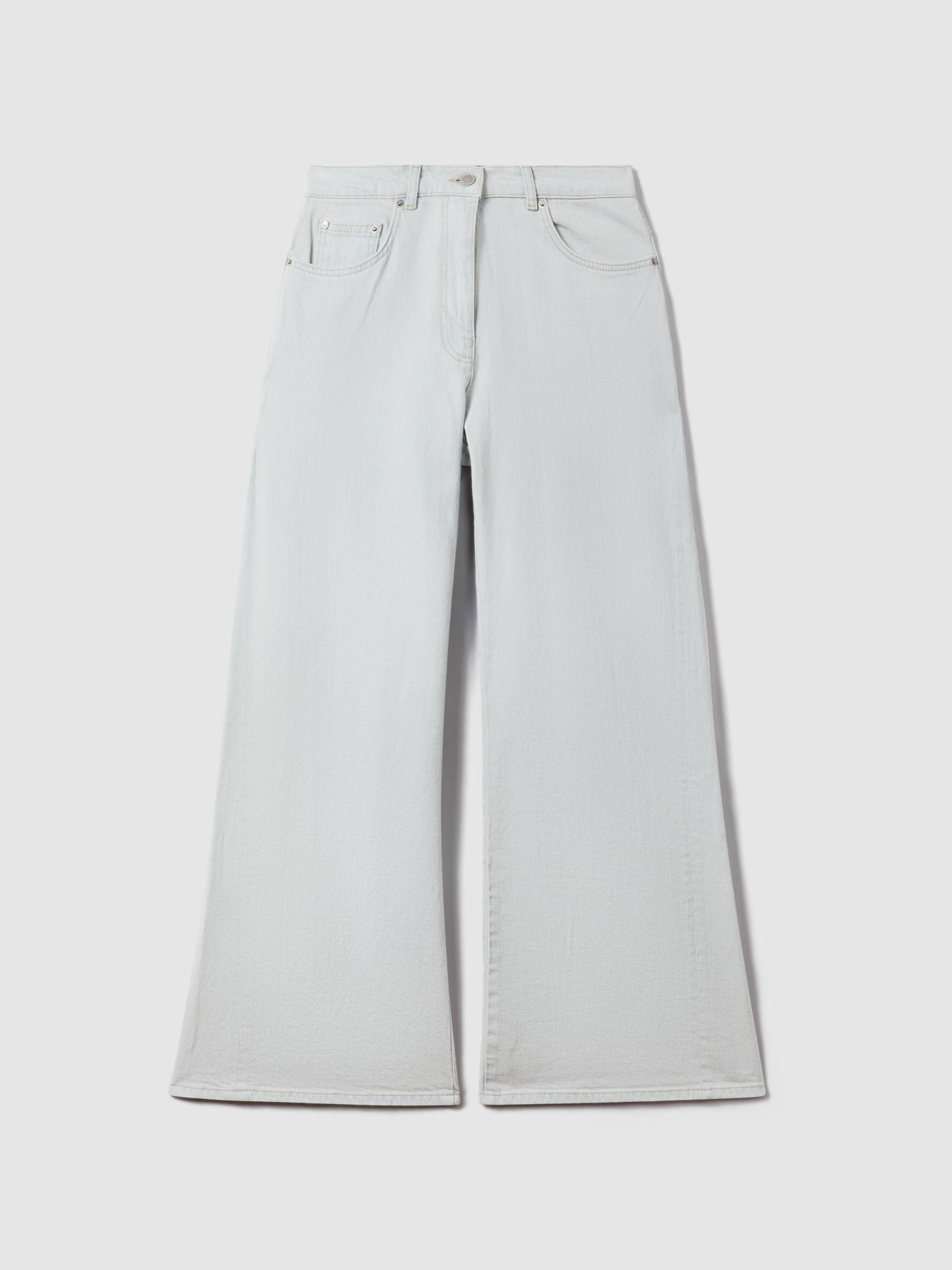 Flared Side Seam Jeans in Light Blue Product Image