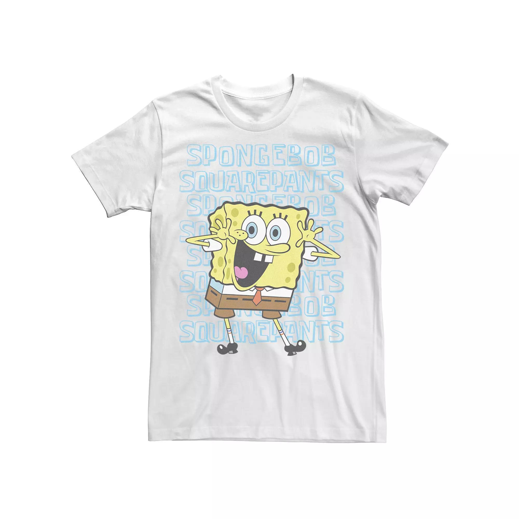 Men's SpongeBob SquarePants Name Stack Portrait Tee, Size: Small, White Product Image