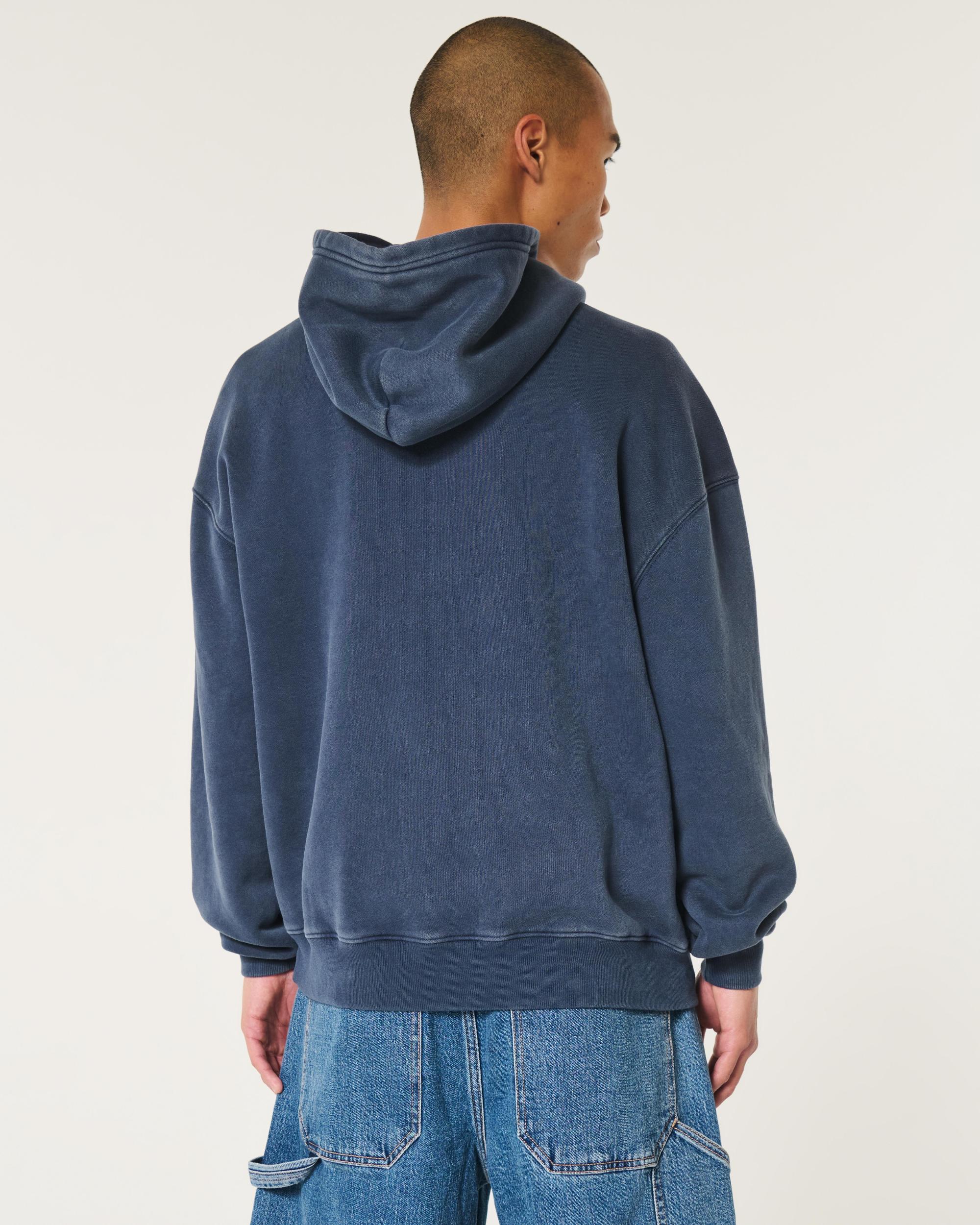 Hollister Feel Good Fleece Boxy Camo Hoodie Product Image