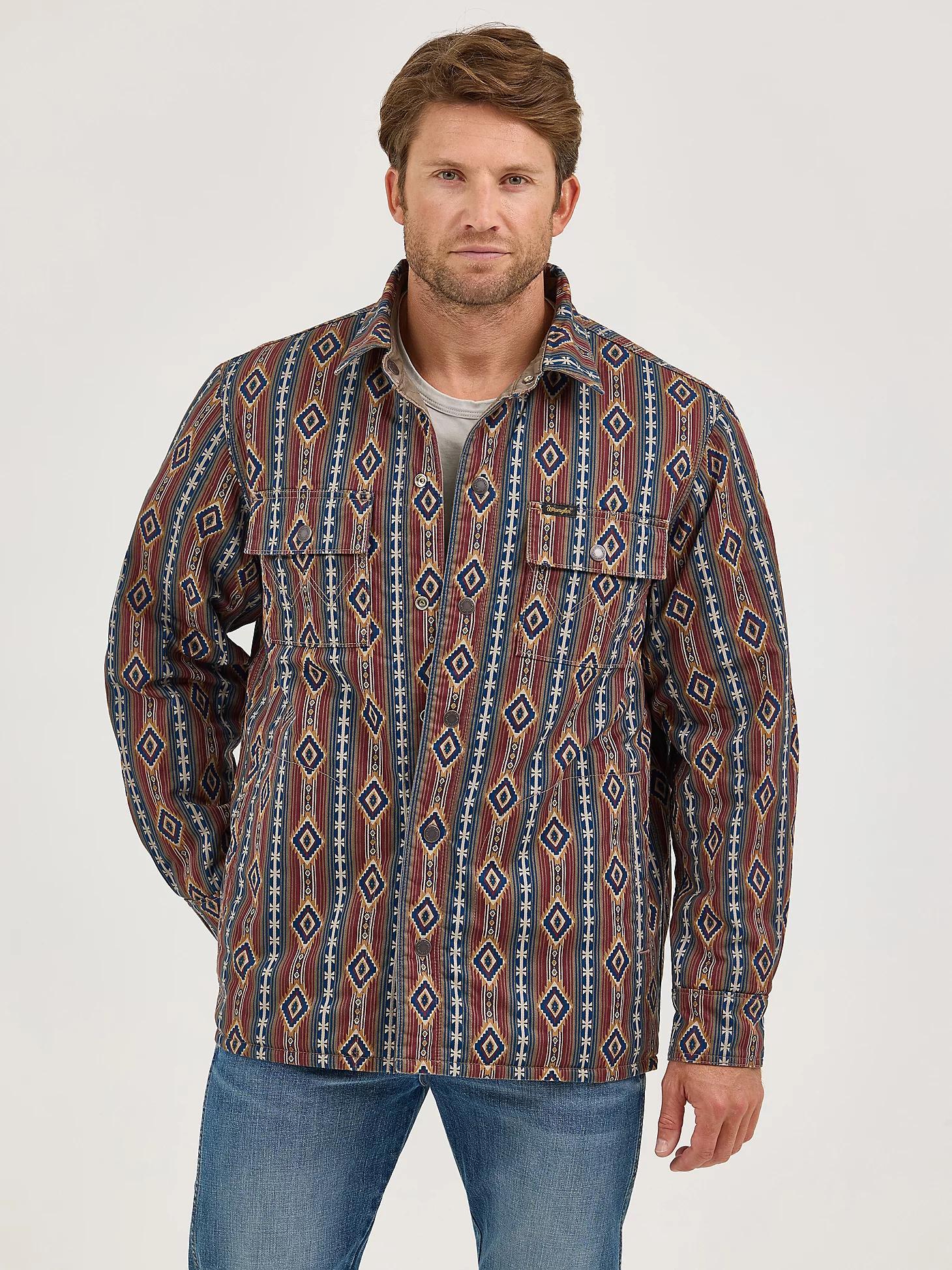 Men's Reversible Quilted Shirt Jacket in Chocolate Chip Product Image