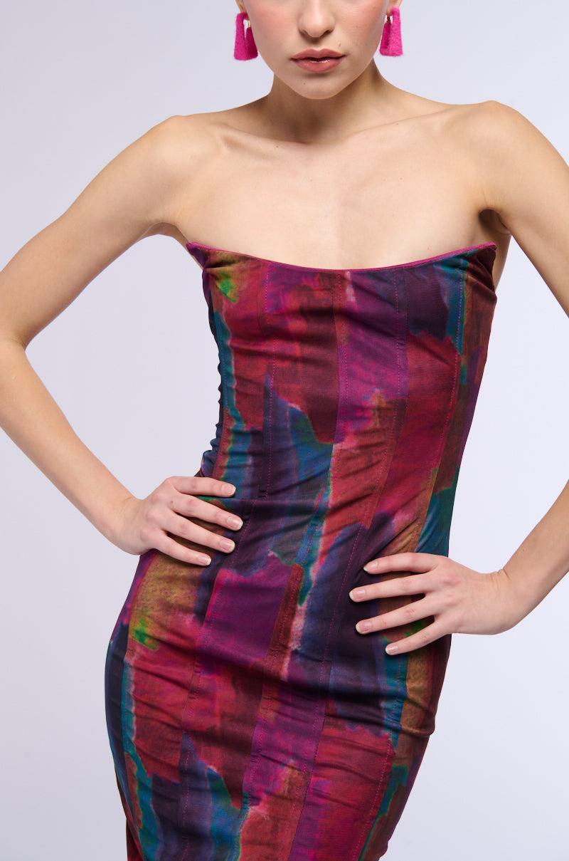 RIZZA PRINTED MESH MIDI DRESS Product Image