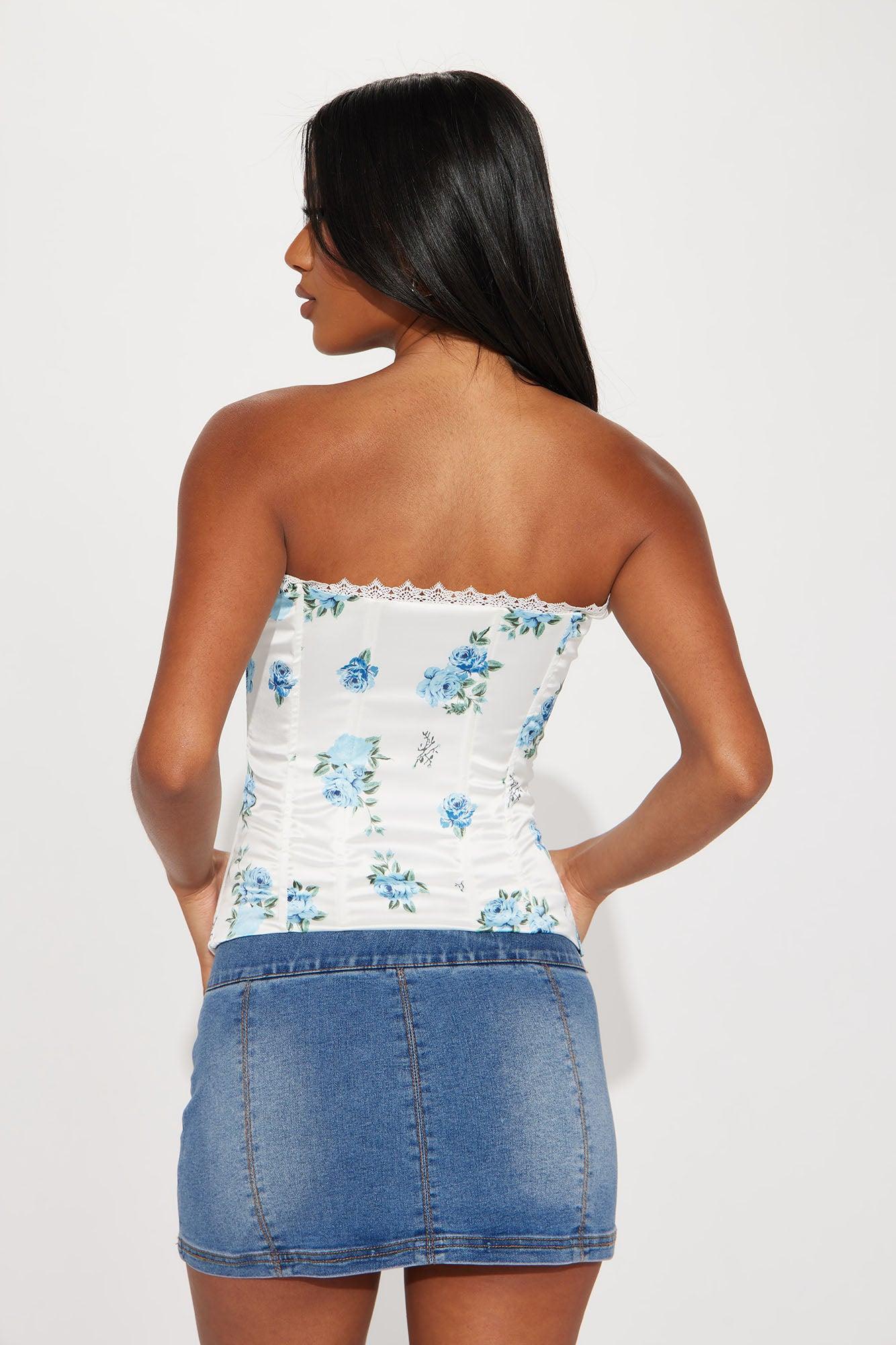 More To Come Floral Corset Top - Ivory/combo Product Image