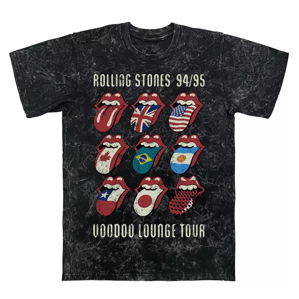 Men's Rolling Stones Voodoo Lounge Tour Tongues Mineral Wash Graphic Tee, Size: Small, Black Mineral Wash Product Image