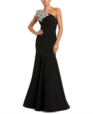 Mac Duggal One Shoulder Flower Detailed Gown Product Image