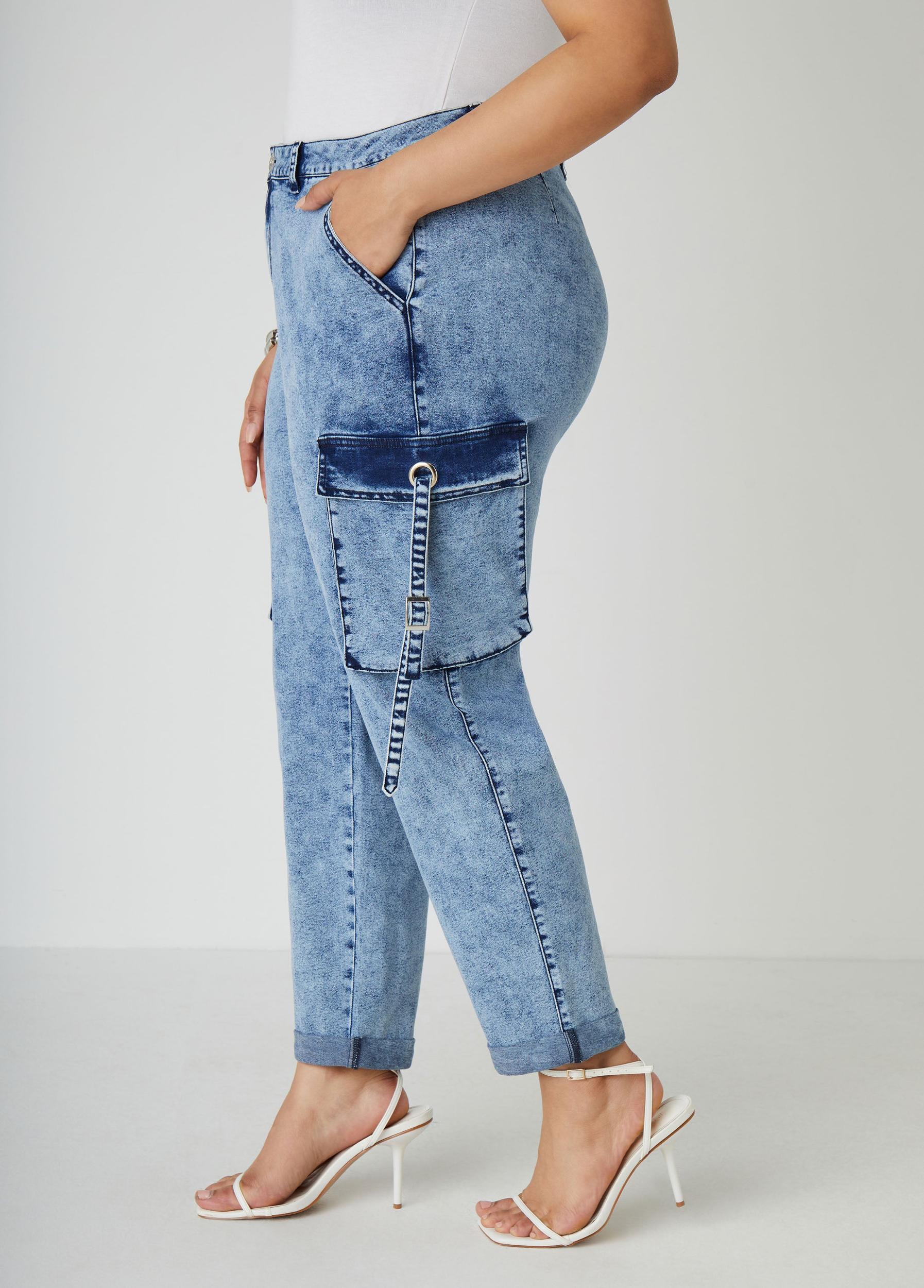 Stonewash Cargo Jeans Product Image
