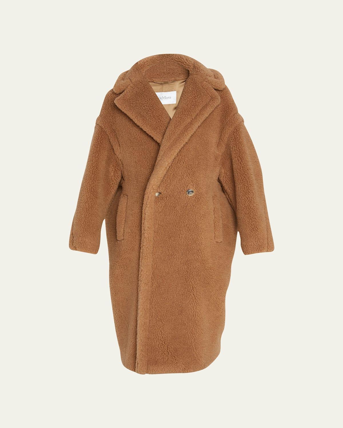 Double-Breasted Hair Blend Teddy Coat Product Image