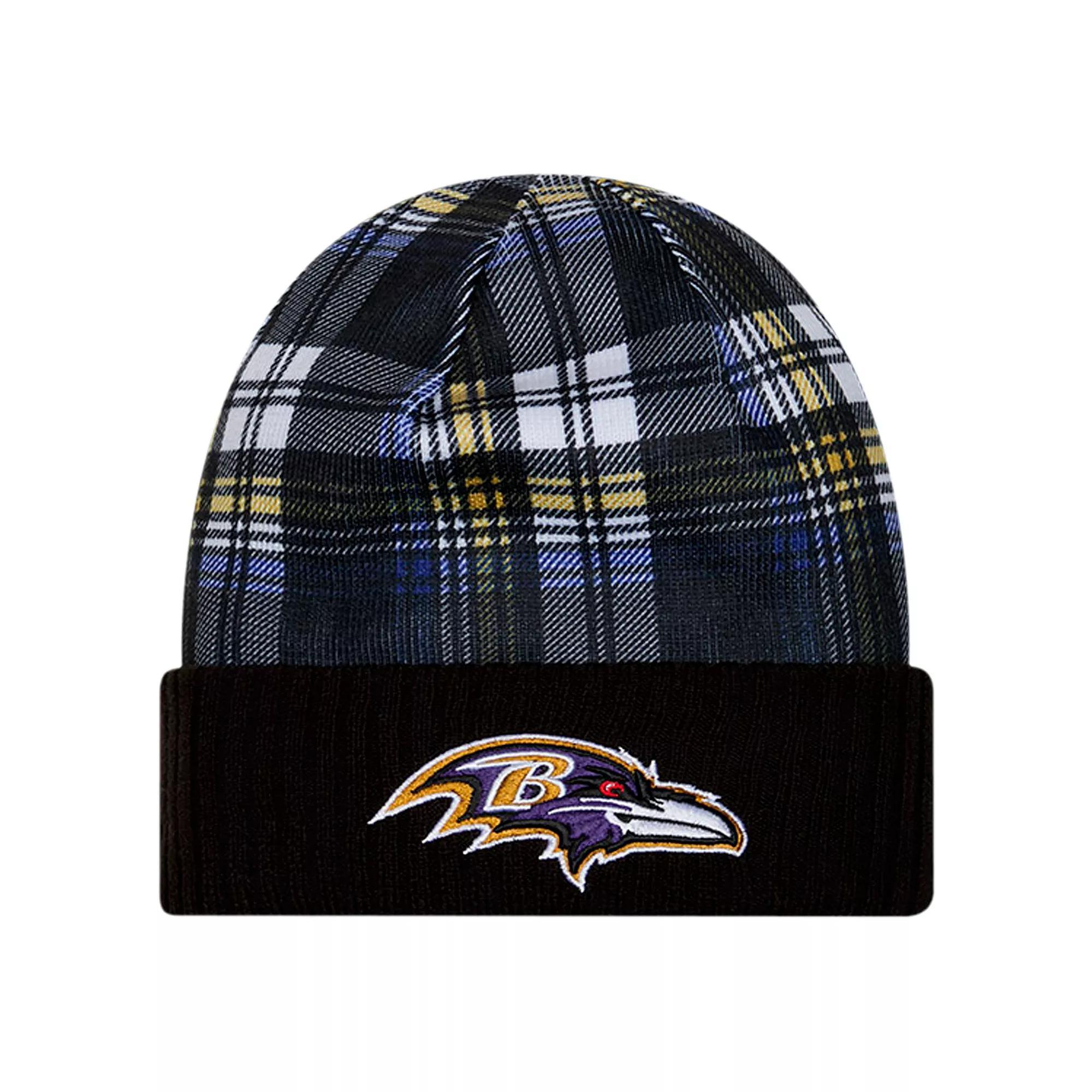 Men's New Era  Black Baltimore Ravens Sideline Statement Cuffed Knit Hat Product Image