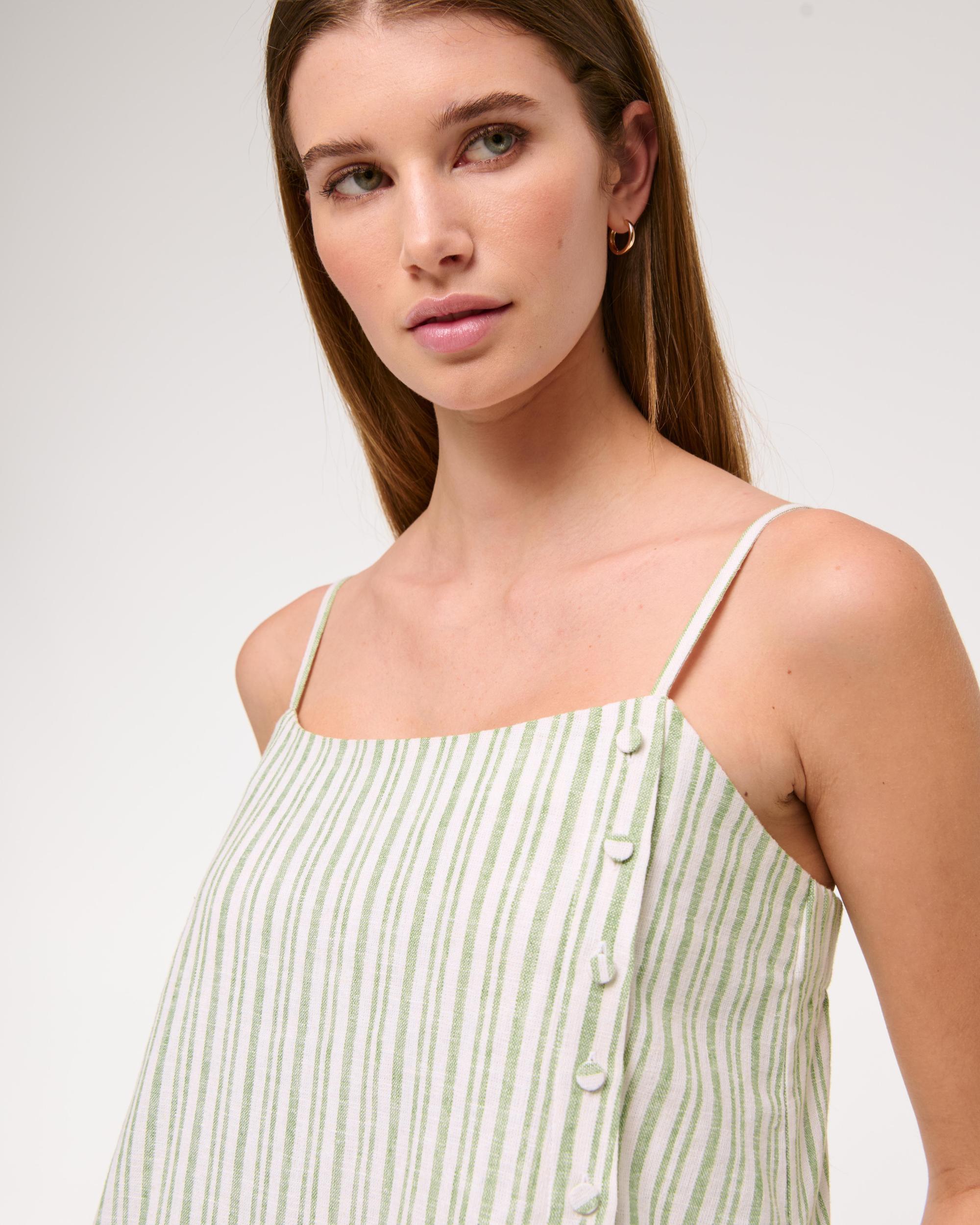 Linen-Blend Button Skort Product Image