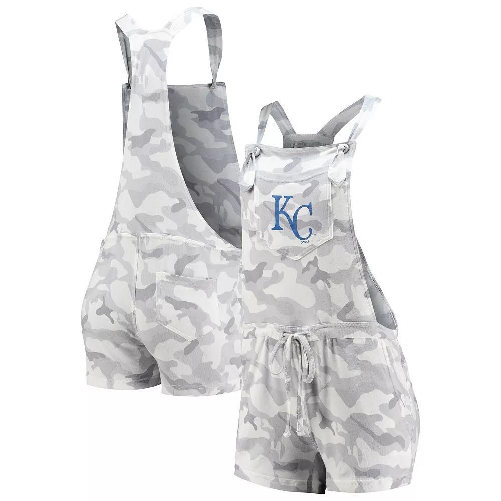 Women's Concepts Sport Gray Kansas City Royals Camo Overall Romper, Size: Small, Grey Product Image