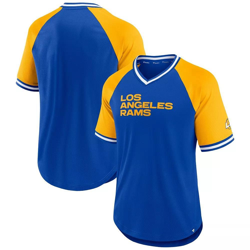Mens Fanatics Branded Powder Blue Los Angeles Chargers Second Wind Raglan V-Neck T-Shirt Product Image