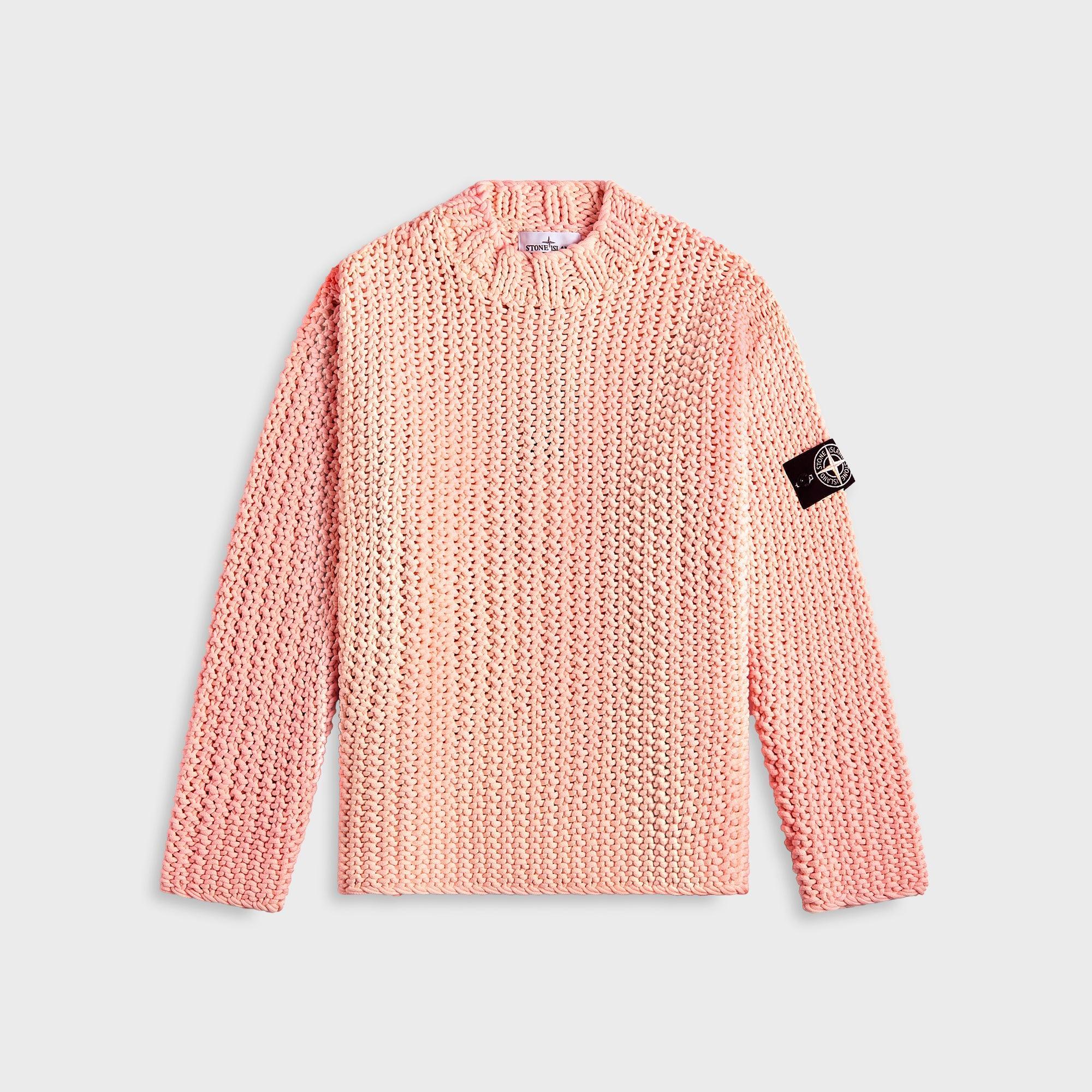 Stone Island Chain Stitch UV Reactive Sweater Cherry - Beige Male Product Image