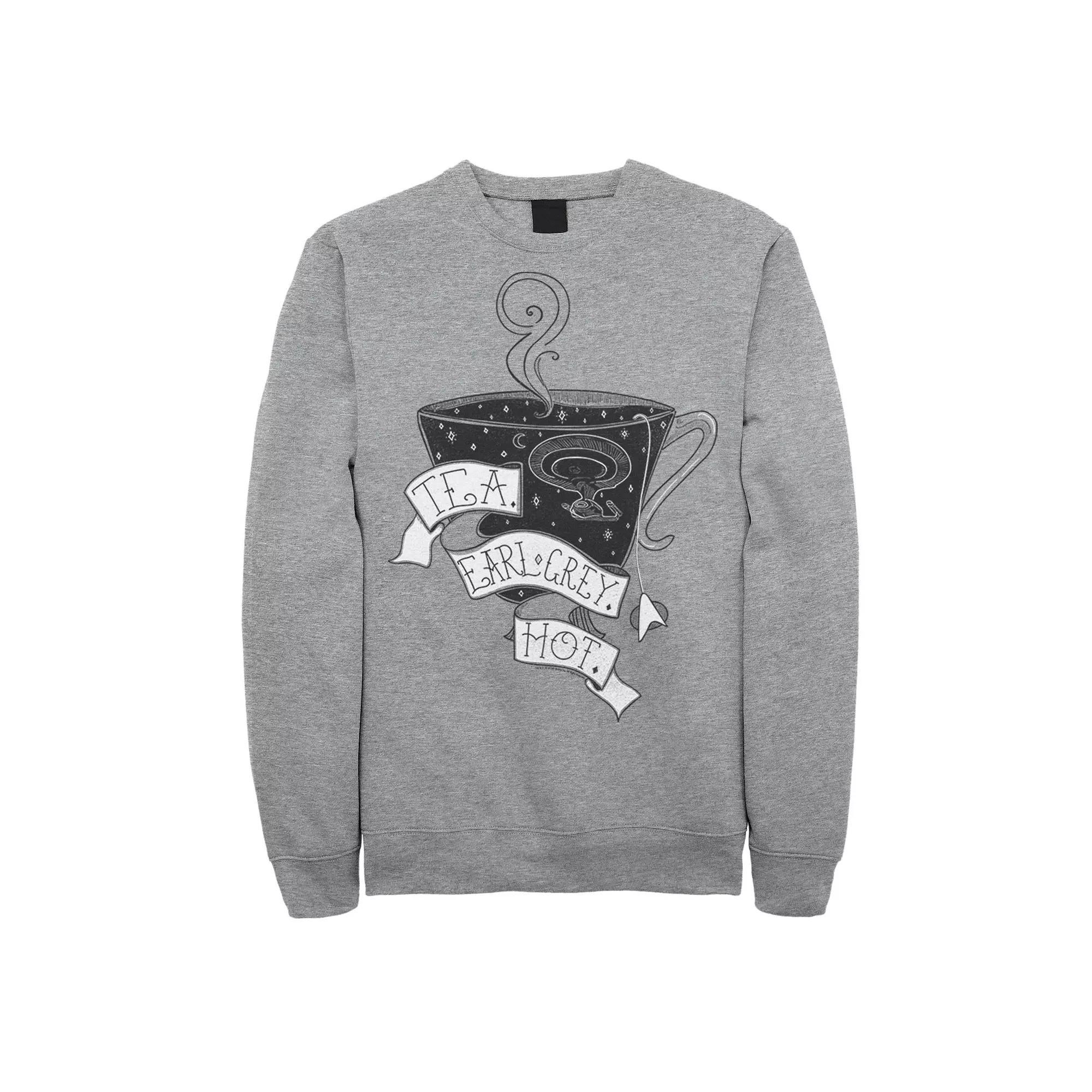 Men's Star Trek Next Generation Earl Grey Drawing Sweatshirt, Size: XXL, Athletic Grey Product Image