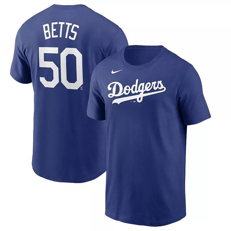 Men's Nike Mookie Betts Royal Los Angeles Dodgers Name & Number T-Shirt, Size: Large, Blue Product Image