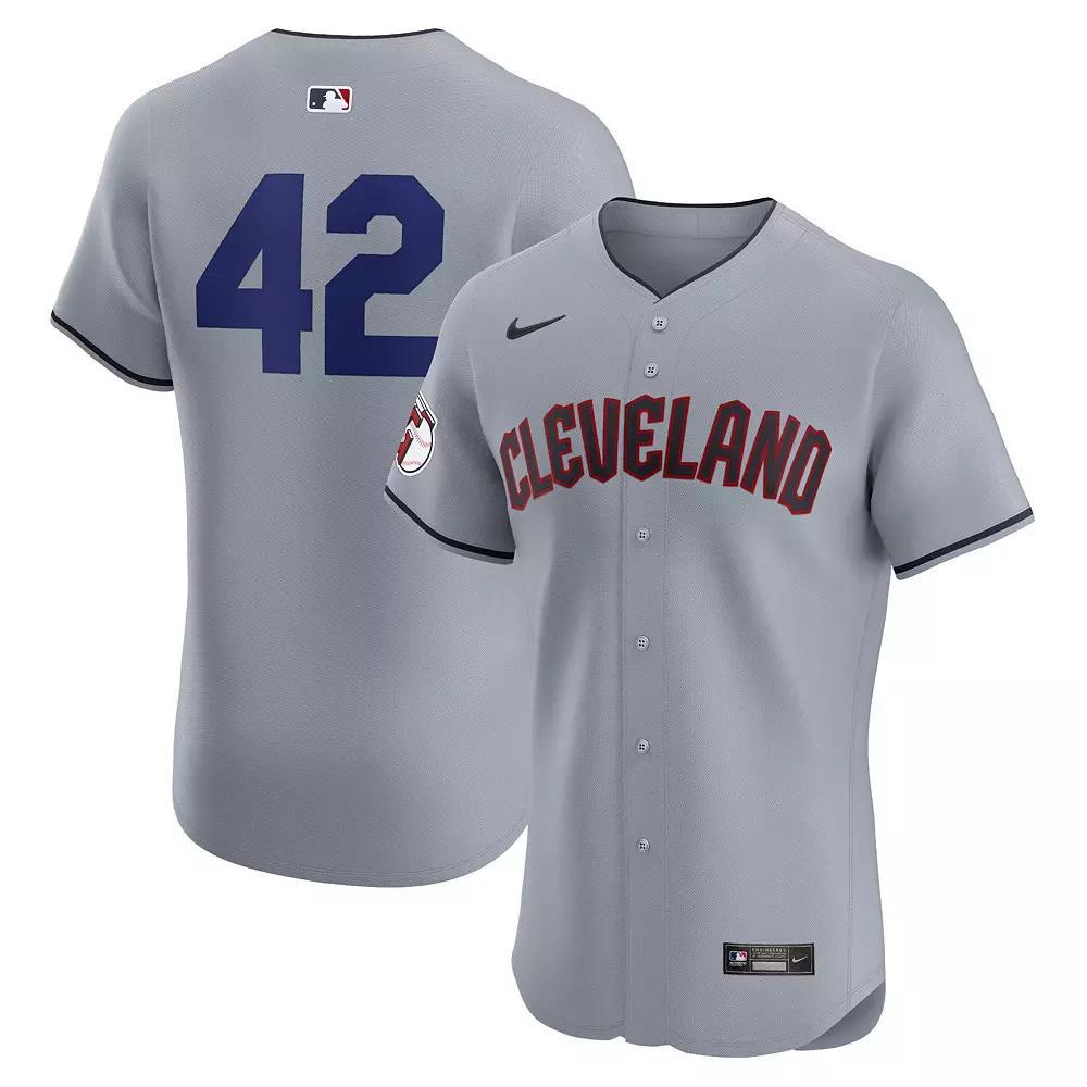 Men's Nike Gray Cleveland Guardians Road 2024 Jackie Robinson Day Elite Jersey, Size: 44, Grd Grey Product Image