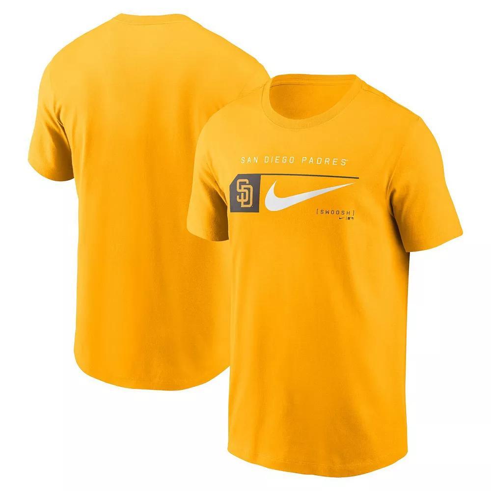 Men's Nike Gold San Diego Padres Team Swoosh Lockup T-Shirt, Size: XL Product Image