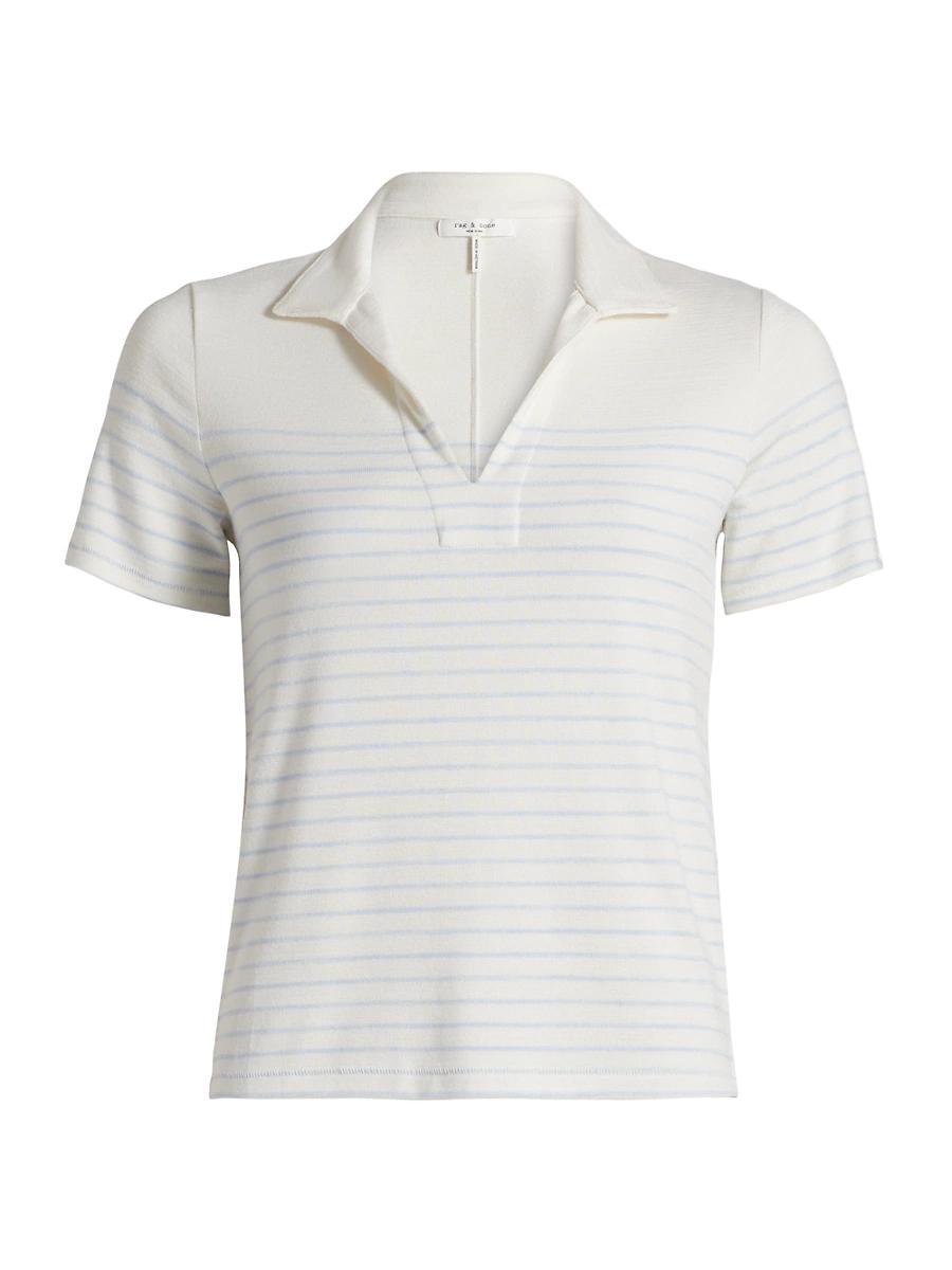 Womens The Knit Stripe Polo Shirt Product Image