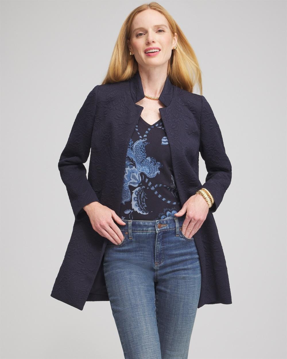 Floral Jacquard Knit Topper Product Image
