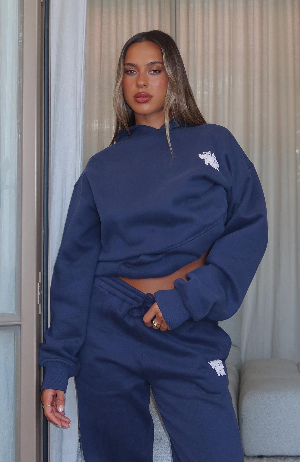 With Love Always Oversized Hoodie Navy Product Image