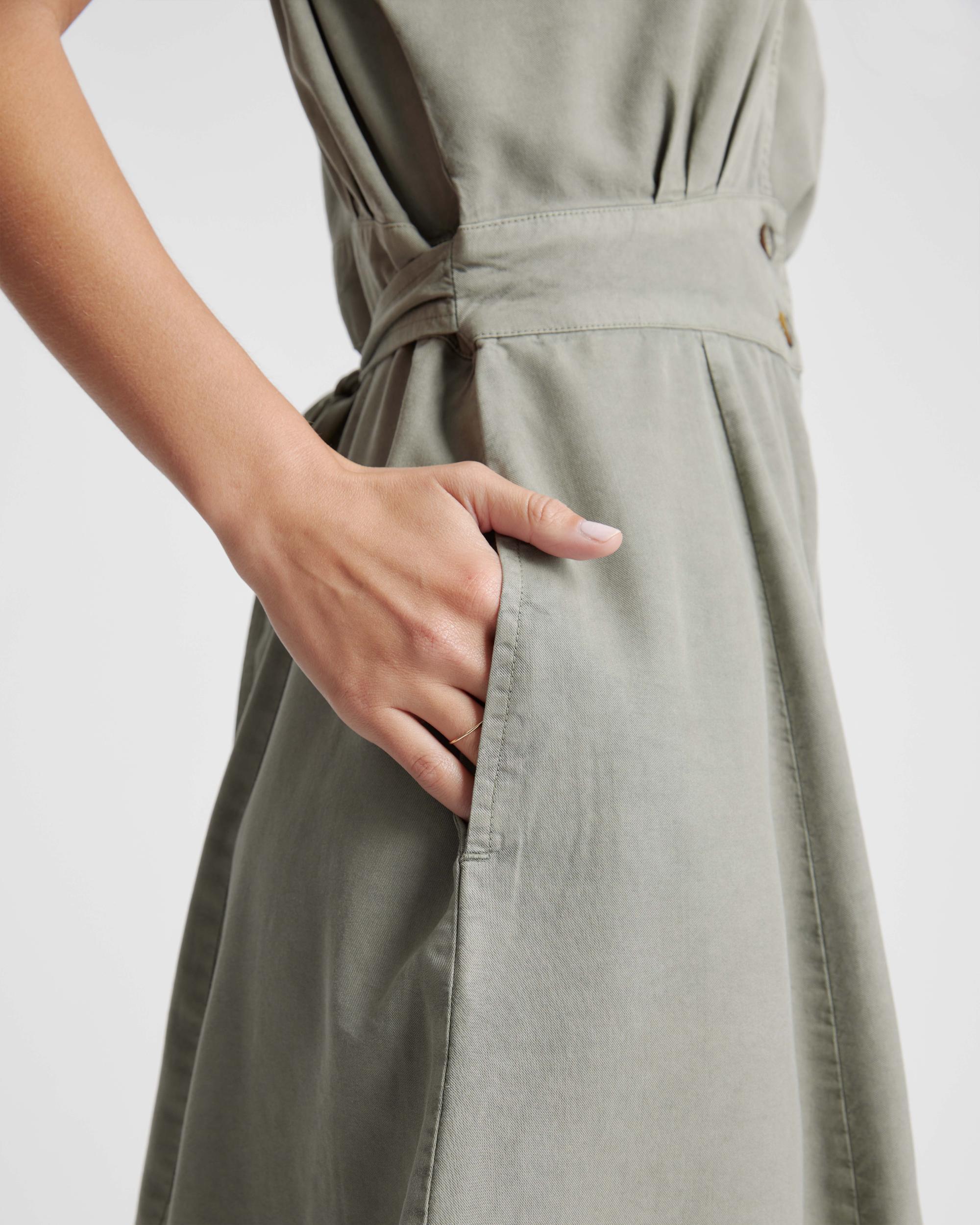 Quince | Women's Vintage Wash Tencel Button Front Dress Size XL Product Image
