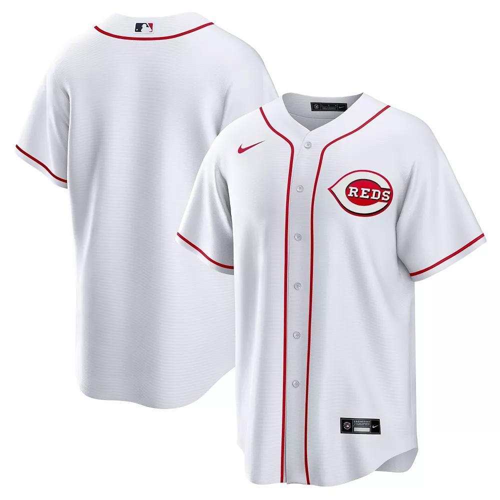 Men's Nike White Cincinnati Reds Home Replica Team Jersey, Size: Large, Red White Product Image