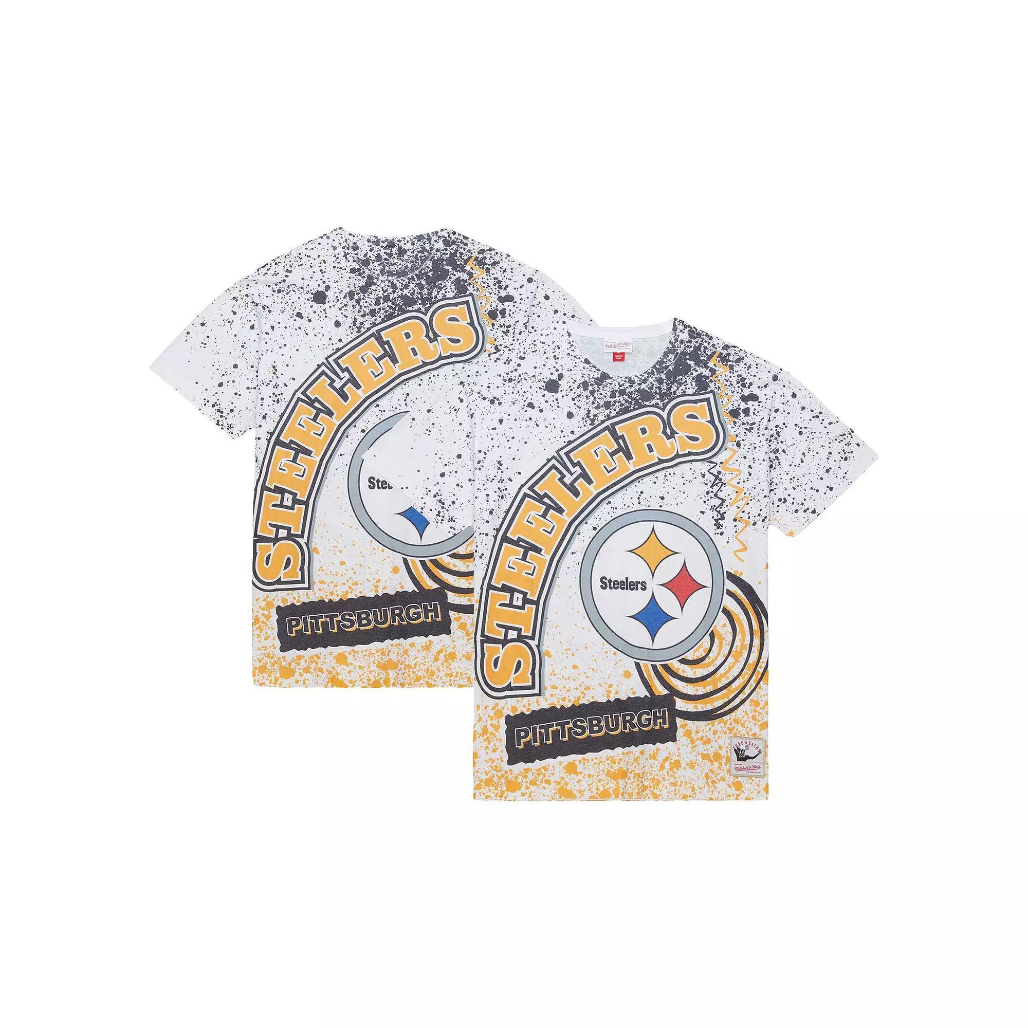 Mens Mitchell & Ness Pittsburgh Steelers Team Burst Sublimated T-Shirt Product Image
