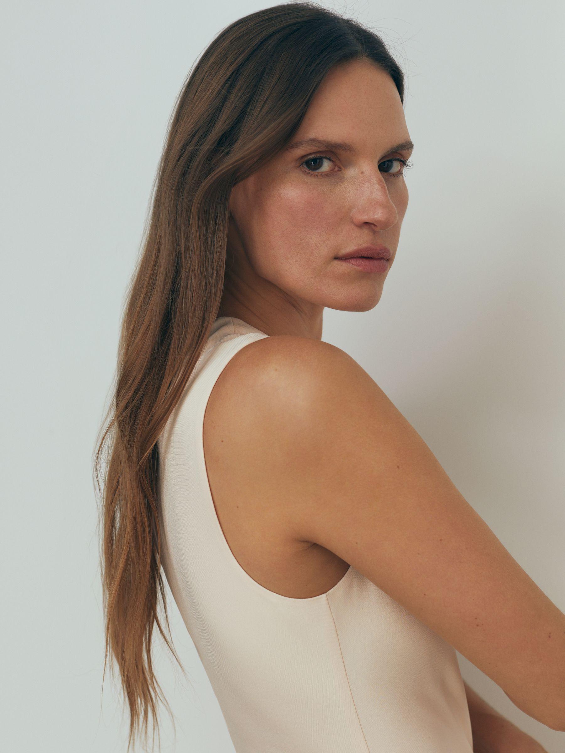 Atelier Ruched Bodycon Midi Dress in Blush Product Image