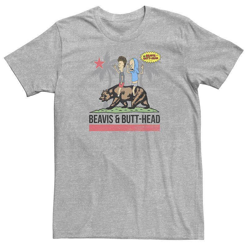Men's Beavis And Butthead Bear California Flag Tee, Size: XL, White Product Image