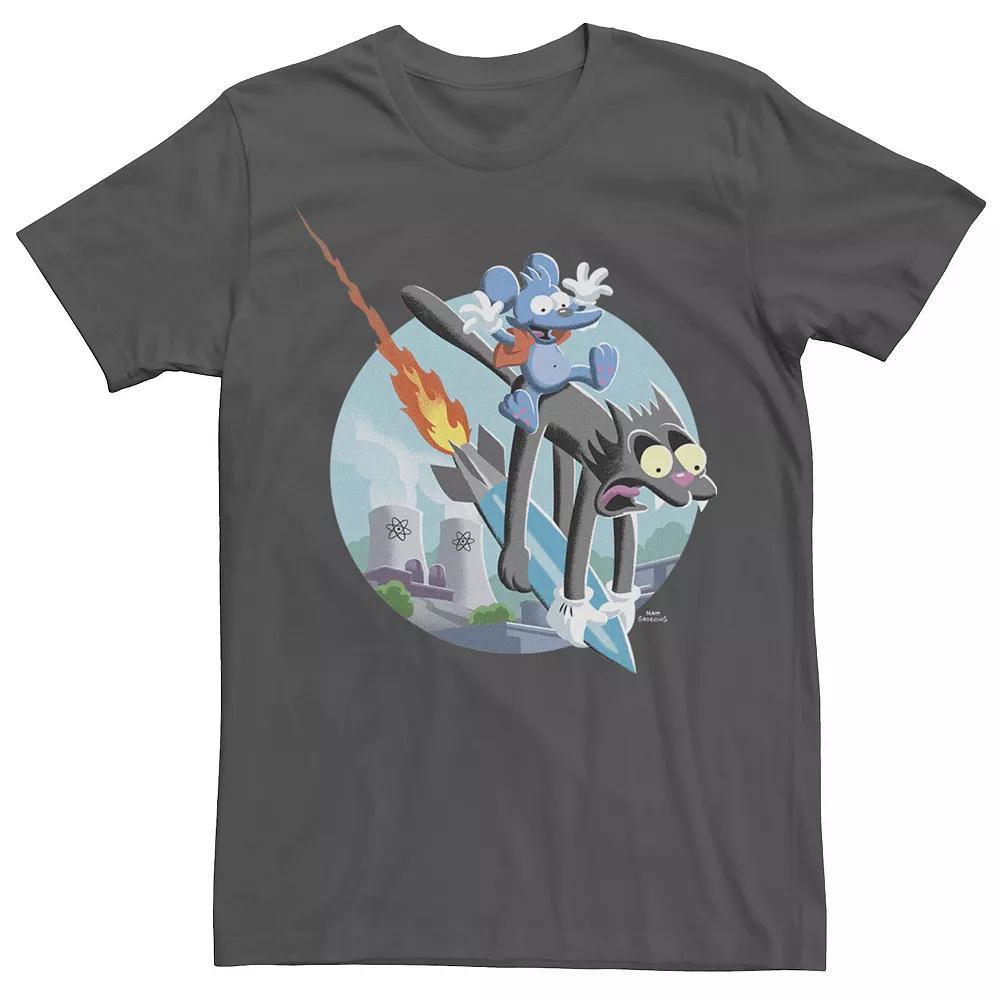 Men's The Simpsons Itchy & Scratchy Missile Ride Tee, Size: XL, Grey Product Image