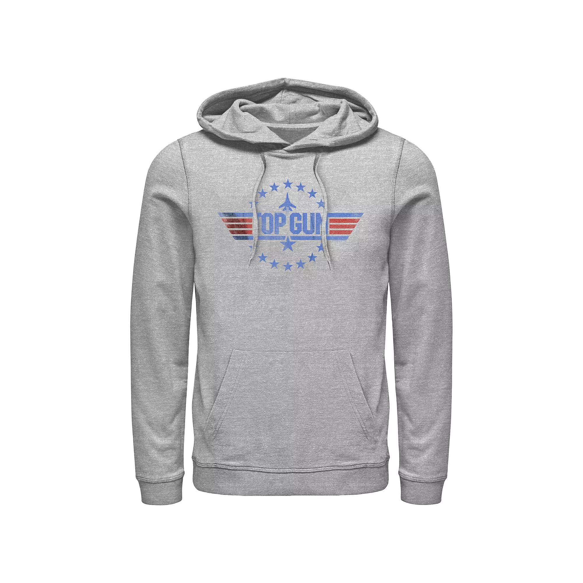 Men's Top Gun Round Logo Hoodie, Size: XXL, Athletic Grey Product Image