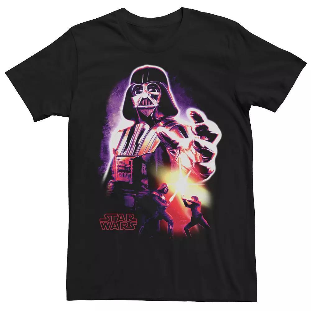 Big & Tall Star Wars Neon Darth Vader Tee, Men's, Size: Large Tall, Black Product Image