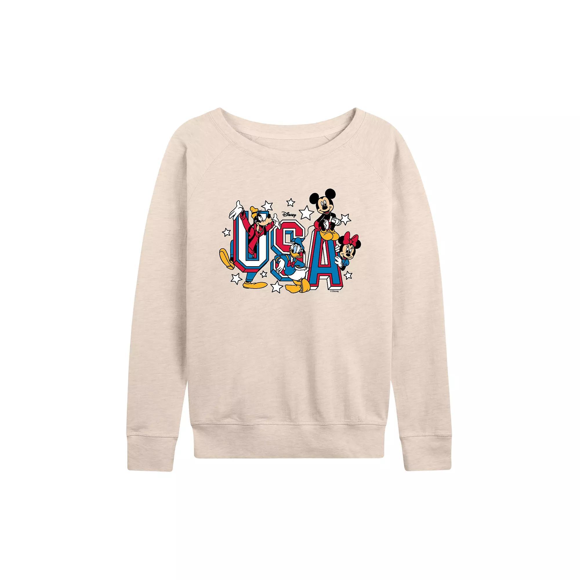 Disneys Mickey Mouse & Friends Womens USA French Terry Long Sleeve Tee Product Image