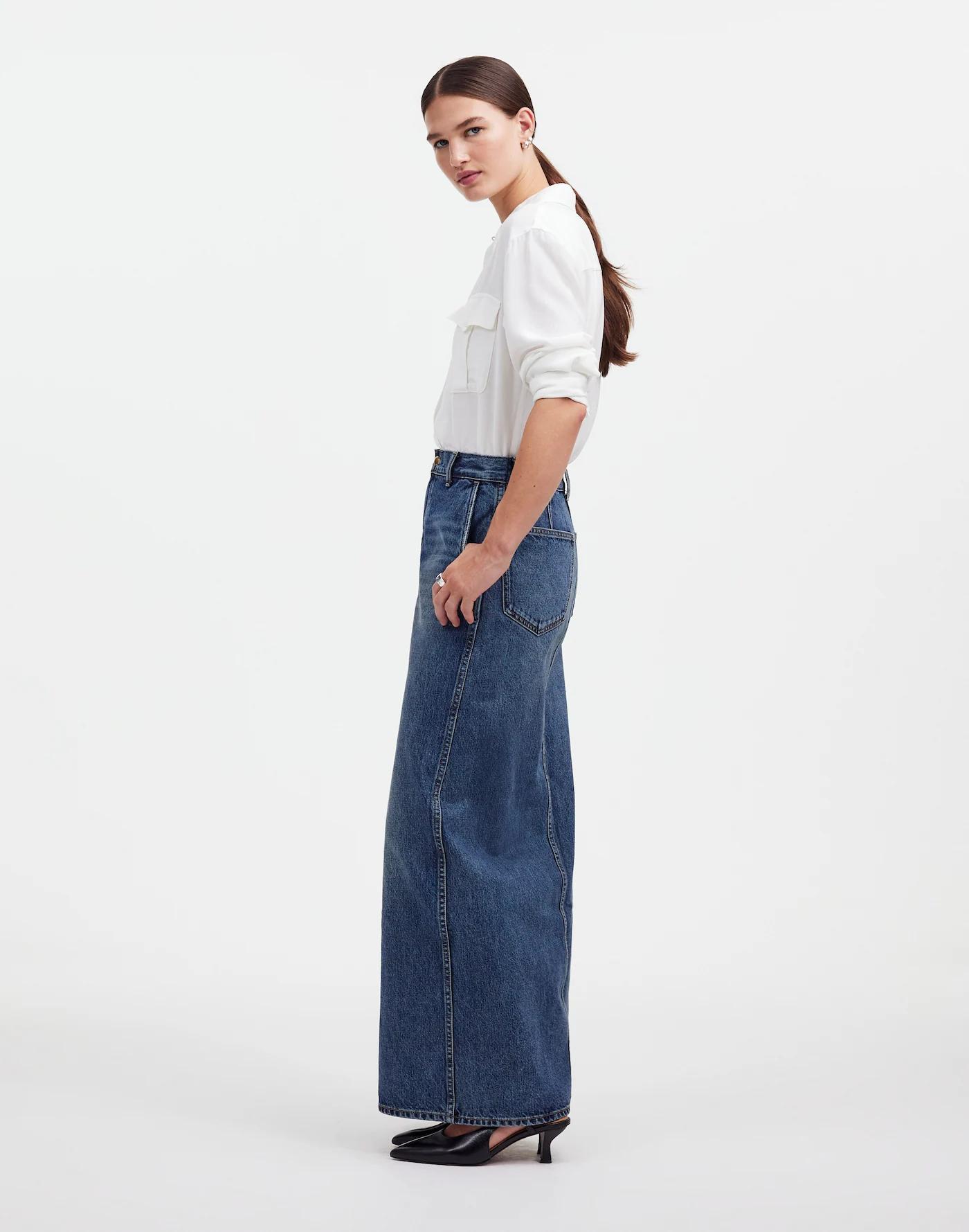 Alexa Chung for Madewell Denim Maxi Skirt in Croswell Wash Product Image