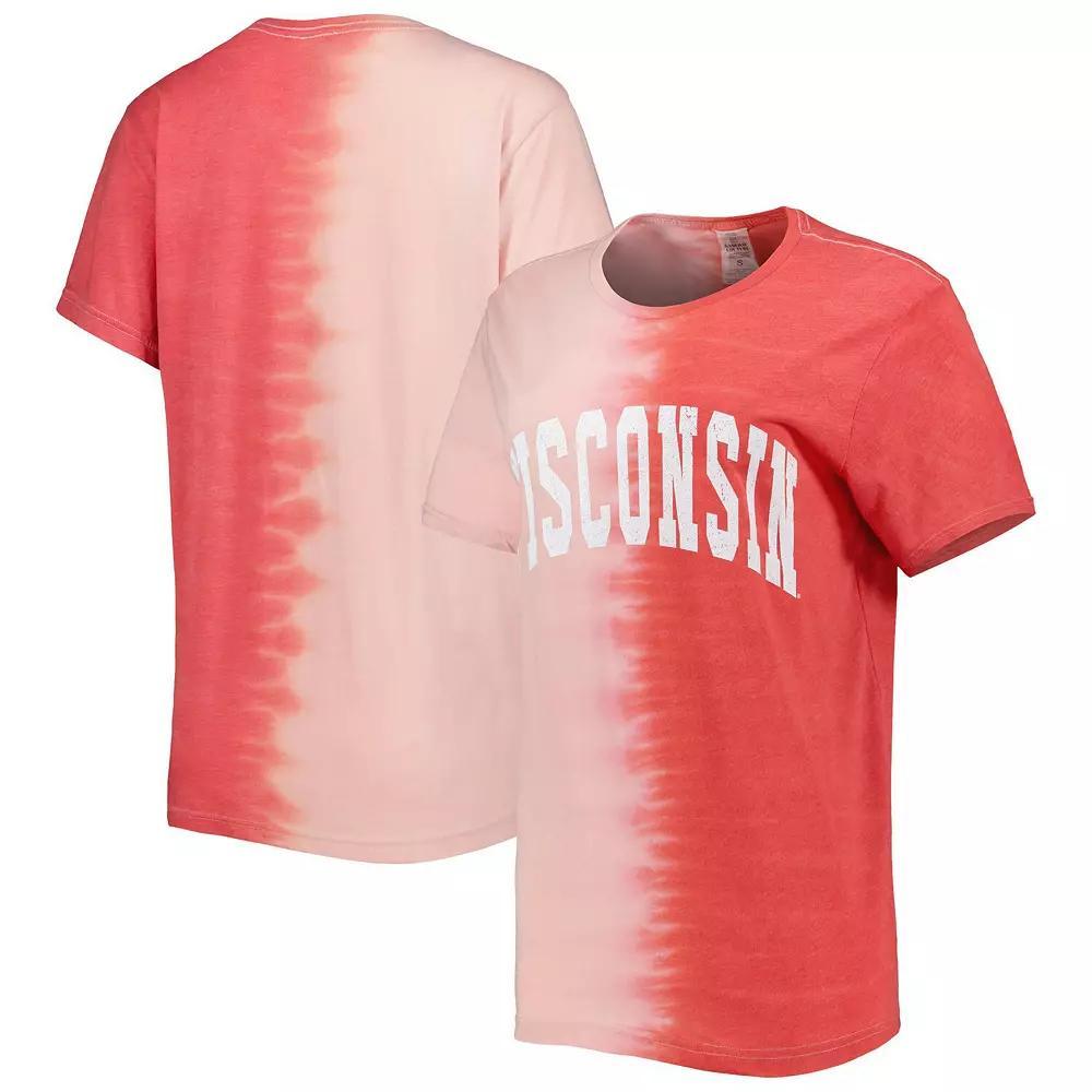 Women's Gameday Couture Red Wisconsin Badgers Find Your Groove Split-Dye T-Shirt, Size: Medium Product Image