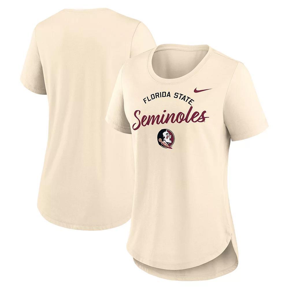 Womens Nike Tan Florida State Seminoles Script Logo Tri-Blend T-Shirt Product Image