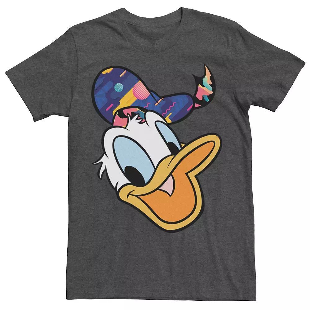 Disney's Donald Duck Head Portrait Abstract Hat Men's Tee, Size: XXL, Grey Heather Product Image