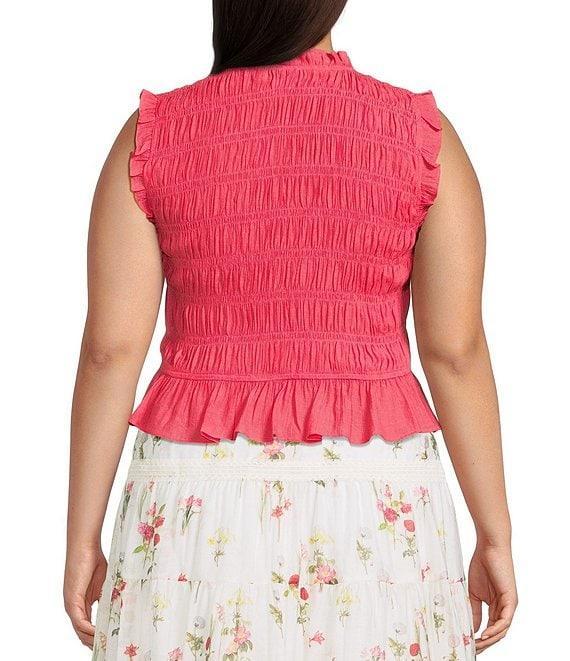 Lucy Paris Plus Livia Smocked Ruffle Short Sleeve Blouse Product Image